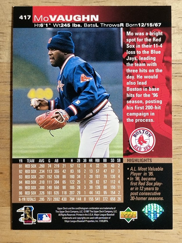 1997 Upper Deck #417 Mo Vaughn GHL SP