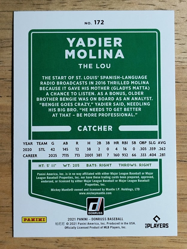 2021 Donruss Variations #172 Yadier Molina