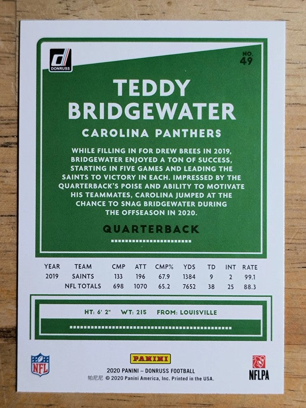 2020 Donruss #49 Teddy Bridgewater