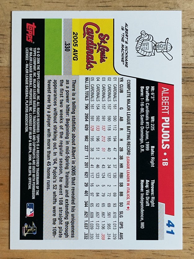 2006 Topps Opening Day #41 Albert Pujols