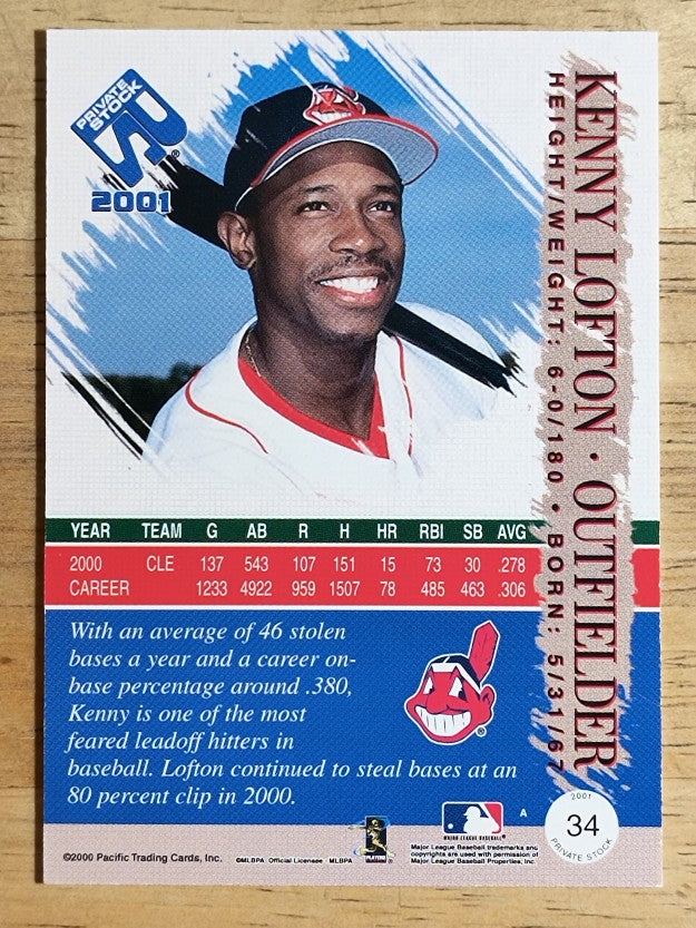 2001 Private Stock Silver #34 Kenny Lofton