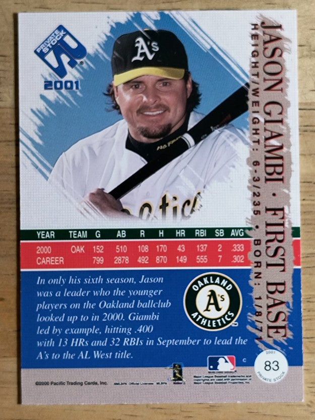 2001 Private Stock Silver #83 Jason Giambi