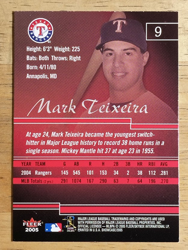 2005 Fleer Showcase #9 Mark Teixeira