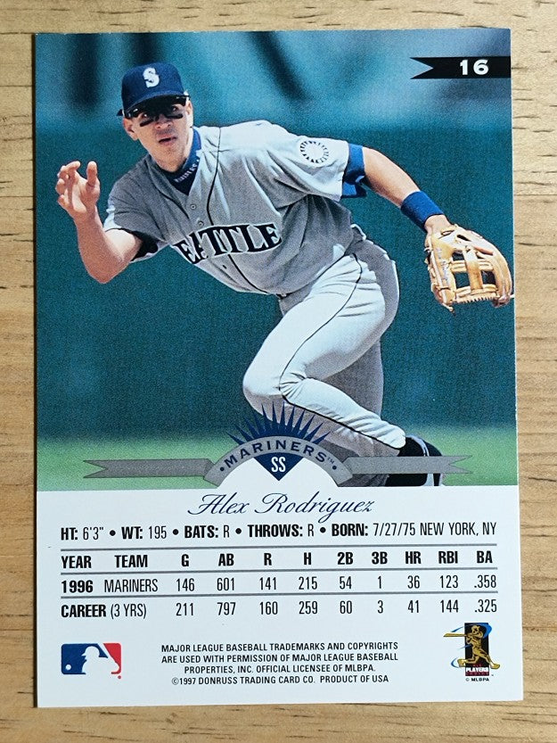 1997 Leaf #16 Alex Rodriguez