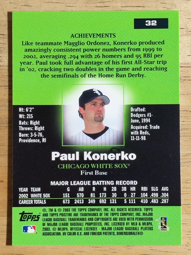 2003 Topps Pristine #32 Paul Konerko