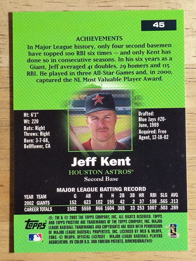 2003 Topps Pristine #45 Jeff Kent