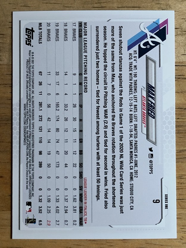 2021 Topps #9 Max Fried