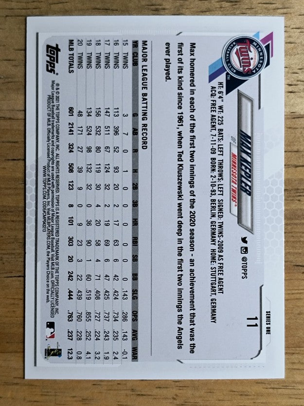 2021 Topps #11 Max Kepler