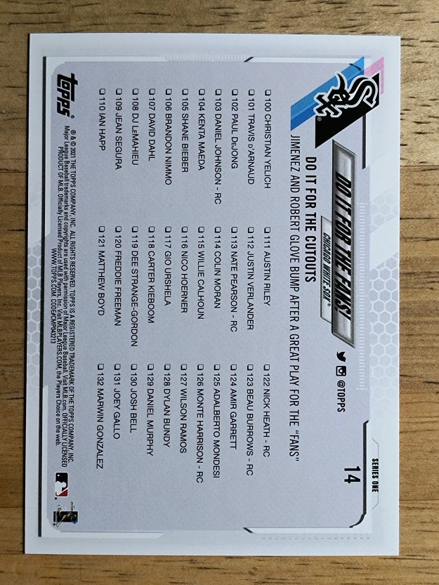 2021 Topps #14 Do It for the Fans!/Luis Robert/Eloy Jimenez