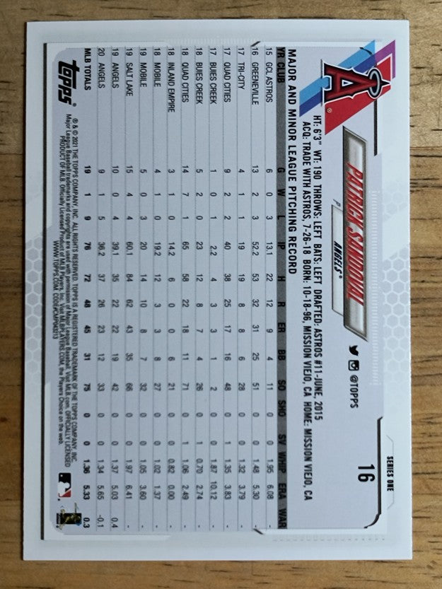 2021 Topps #16 Patrick Sandoval