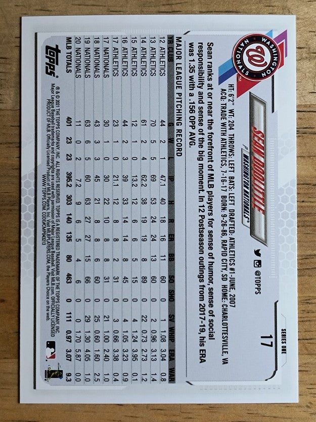 2021 Topps #17 Sean Doolittle