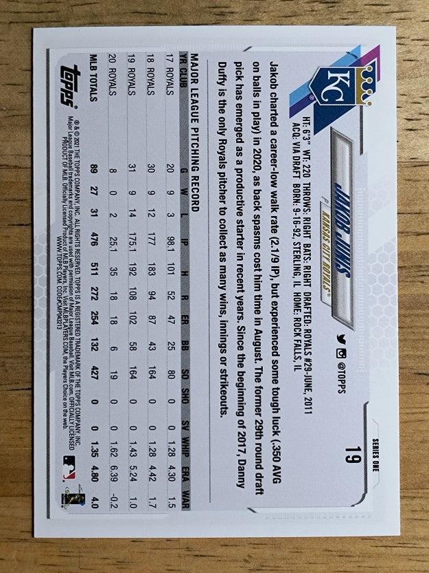 2021 Topps #19 Jakob Junis