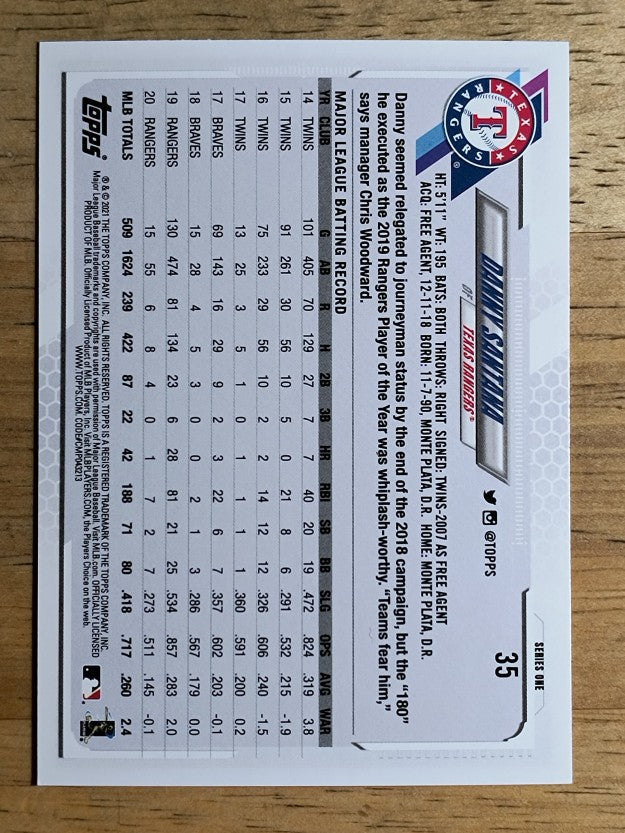 2021 Topps #35 Danny Santana