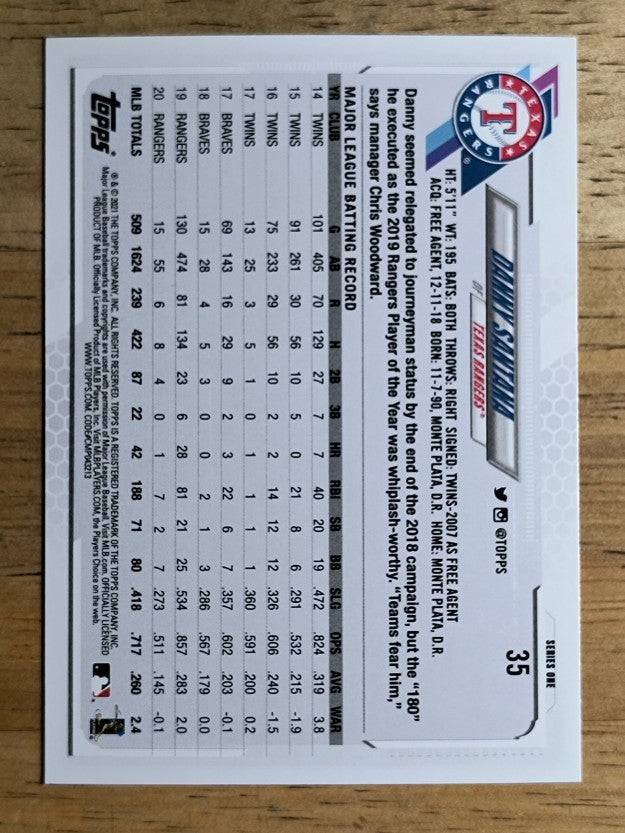 2021 Topps #35 Danny Santana