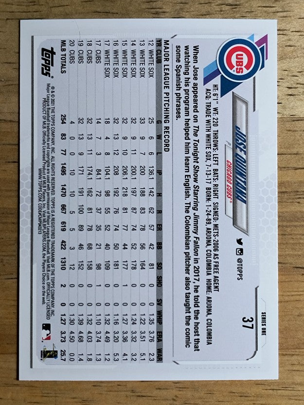 2021 Topps #37 Jose Quintana