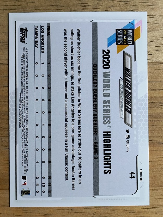 2021 Topps #44 Walker Buehler WSH