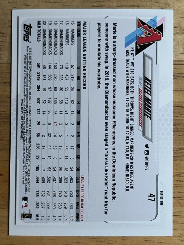 2021 Topps #47 Ketel Marte