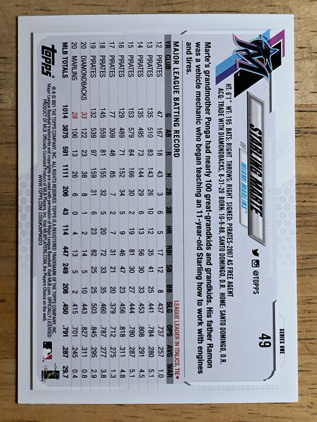 2021 Topps #49 Starling Marte