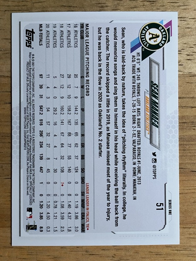 2021 Topps #51 Sean Manaea