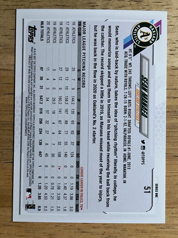 2021 Topps #51 Sean Manaea