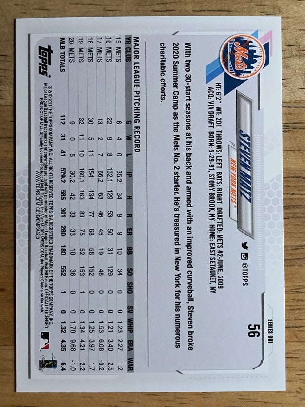 2021 Topps #56 Steven Matz
