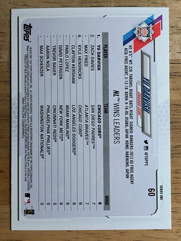 2021 Topps #60 Yu Darvish LL