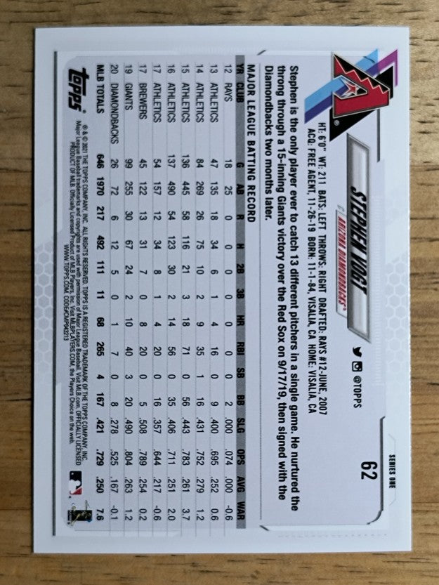 2021 Topps #62 Stephen Vogt