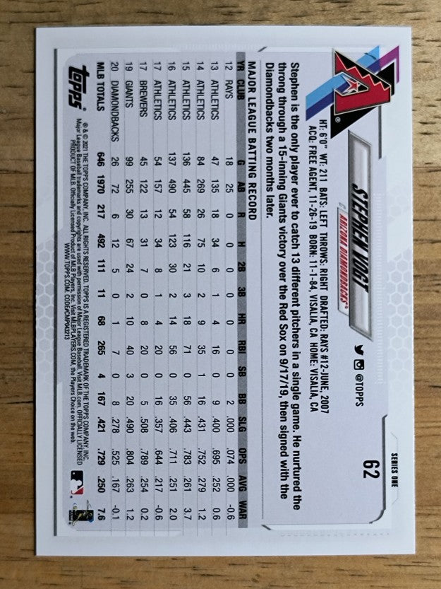 2021 Topps #62 Stephen Vogt