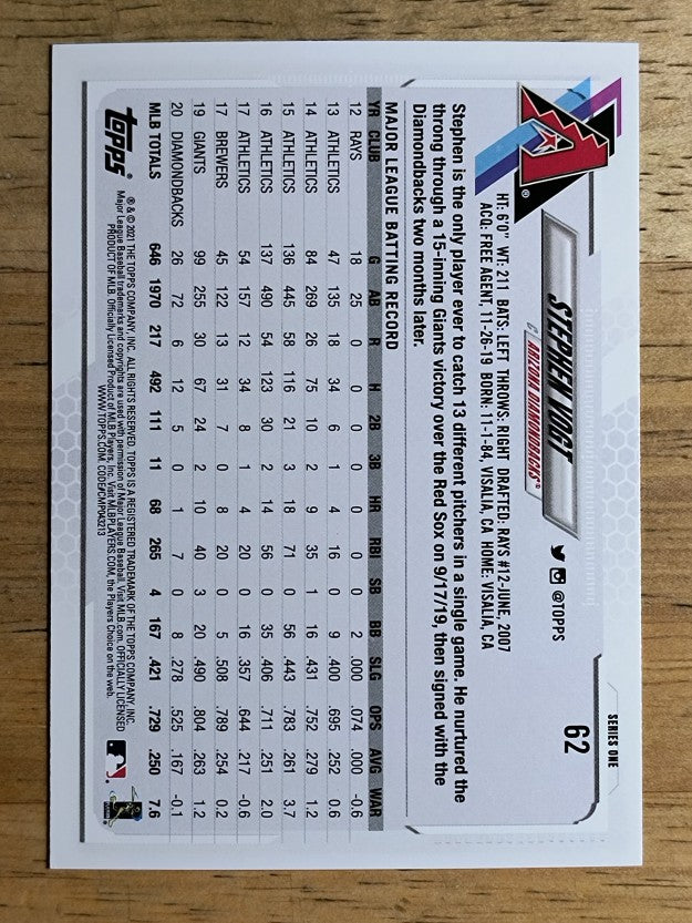 2021 Topps #62 Stephen Vogt