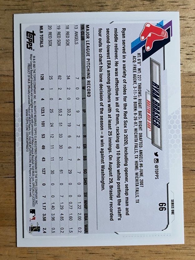 2021 Topps #66 Ryan Brasier