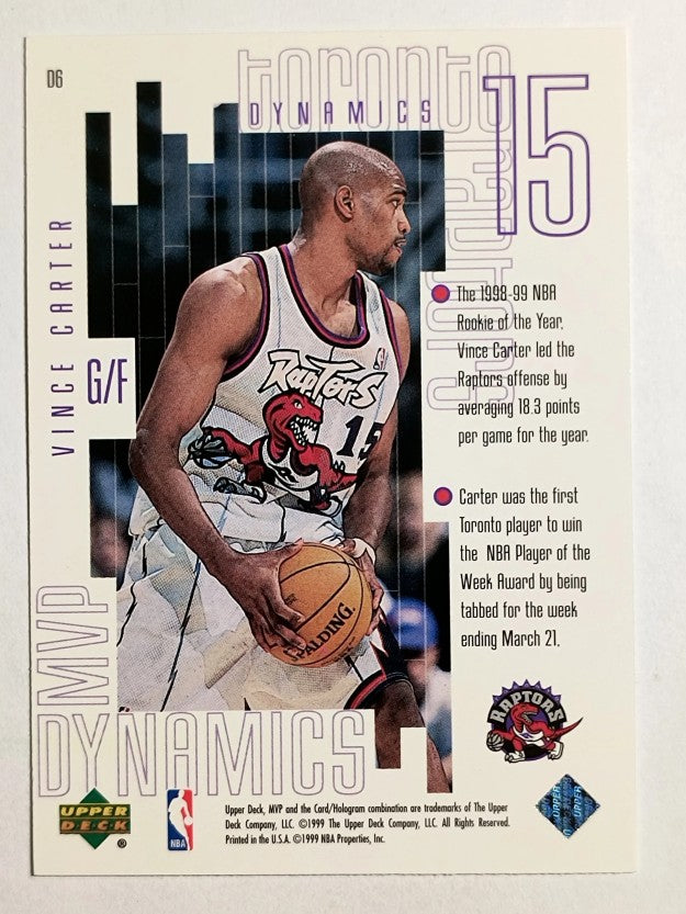 1999-00 Upper Deck MVP Dynamics #D6 Vince Carter