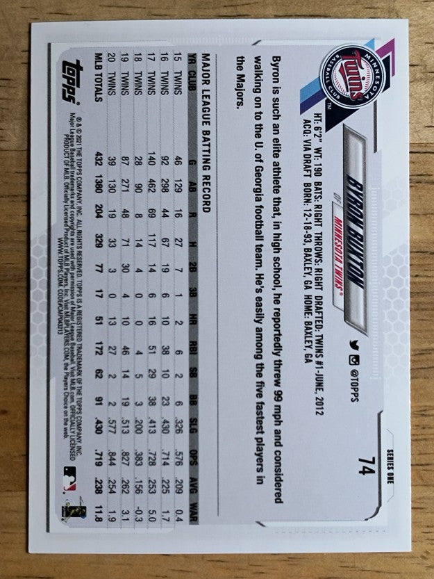 2021 Topps #74 Byron Buxton