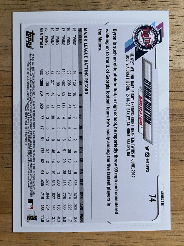 2021 Topps #74 Byron Buxton