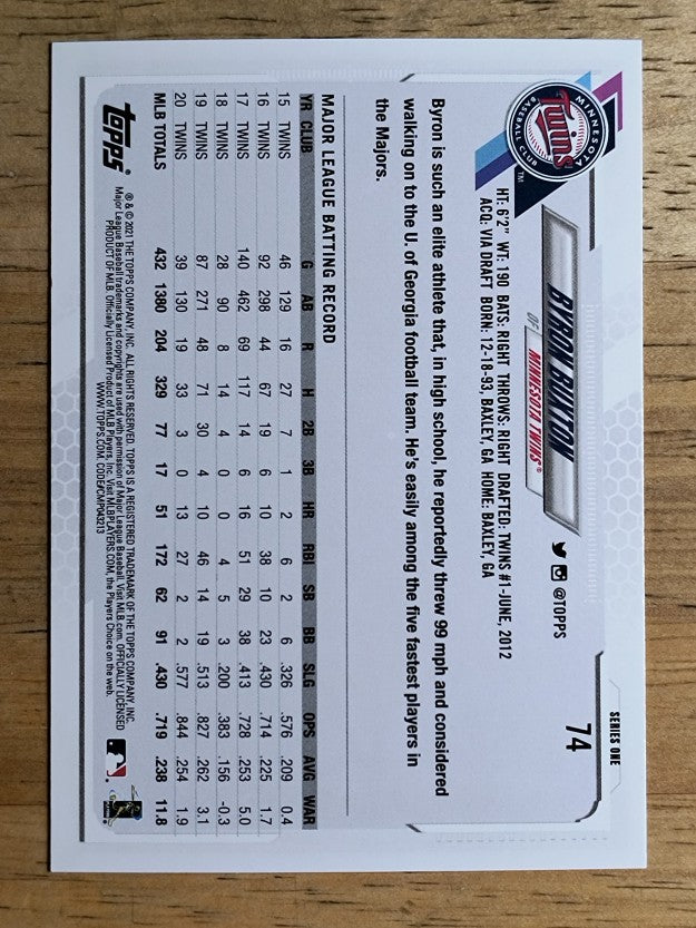 2021 Topps #74 Byron Buxton