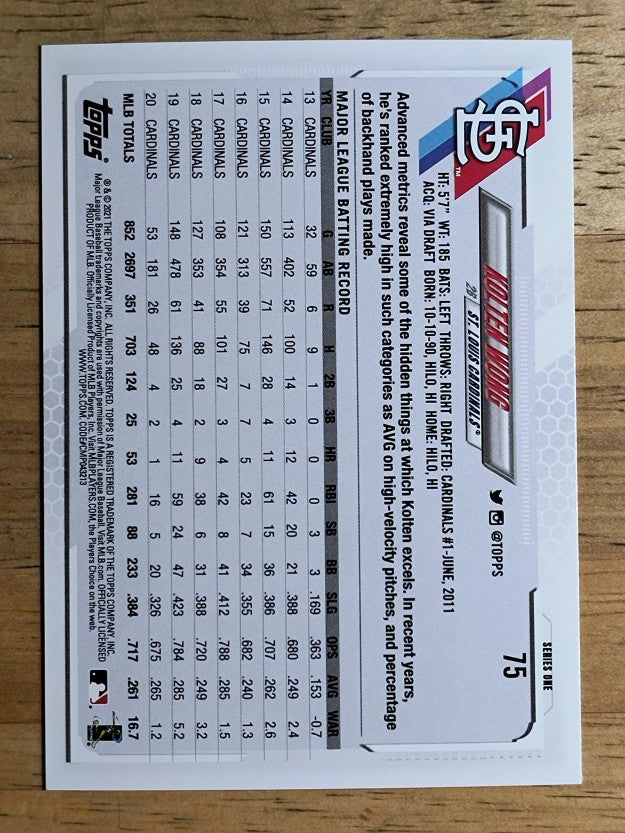 2021 Topps #75 Kolten Wong