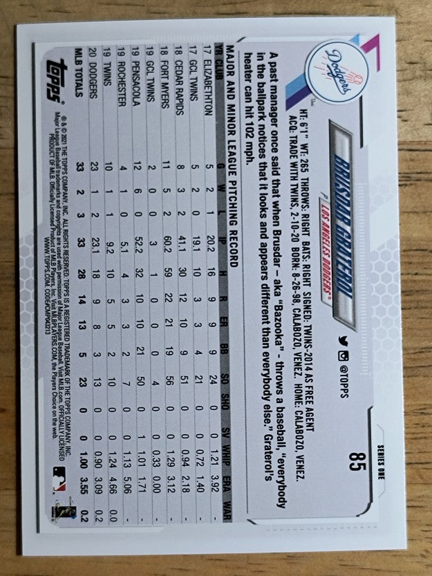 2021 Topps #85 Brusdar Graterol FS