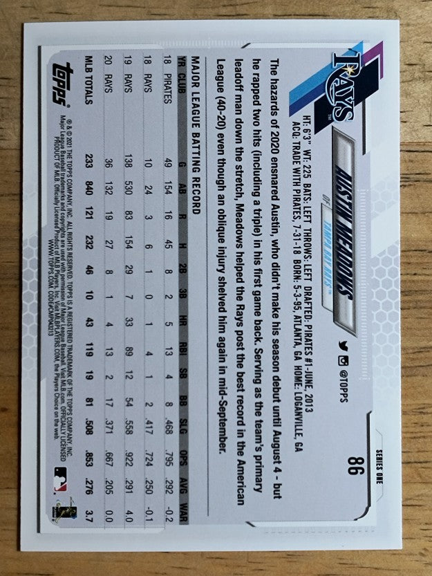 2021 Topps #86 Austin Meadows