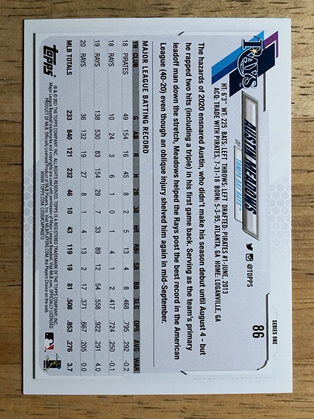 2021 Topps #86 Austin Meadows
