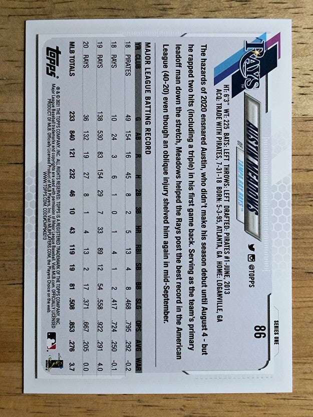 2021 Topps #86 Austin Meadows