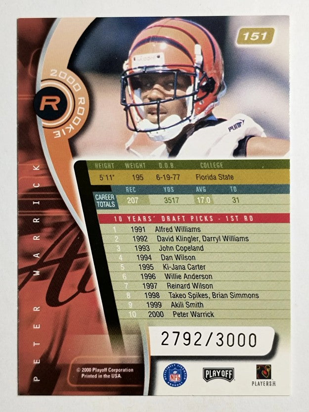 2000 Absolute #151 Peter Warrick RC