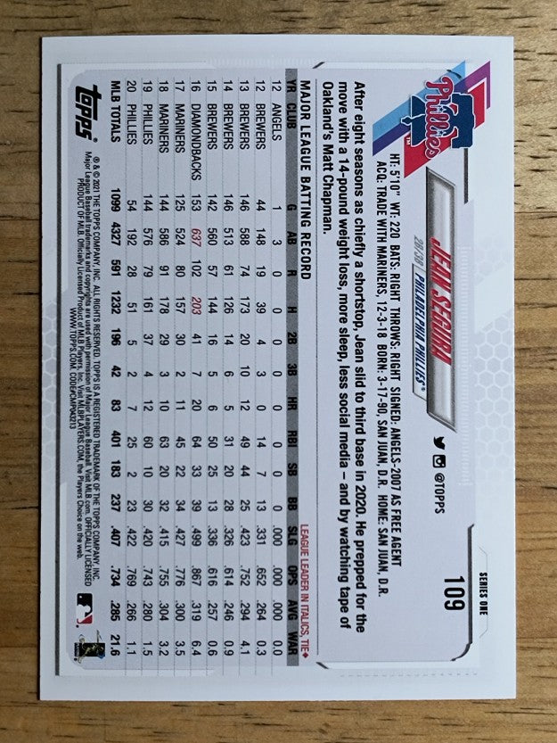 2021 Topps #109 Jean Segura