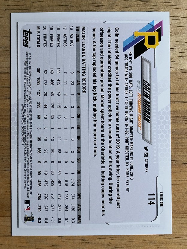 2021 Topps #114 Colin Moran