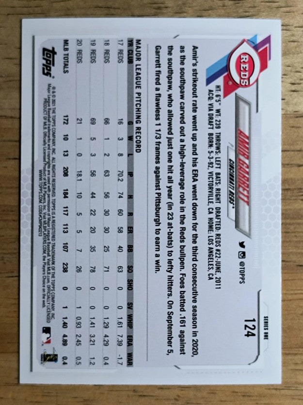 2021 Topps #124 Amir Garrett