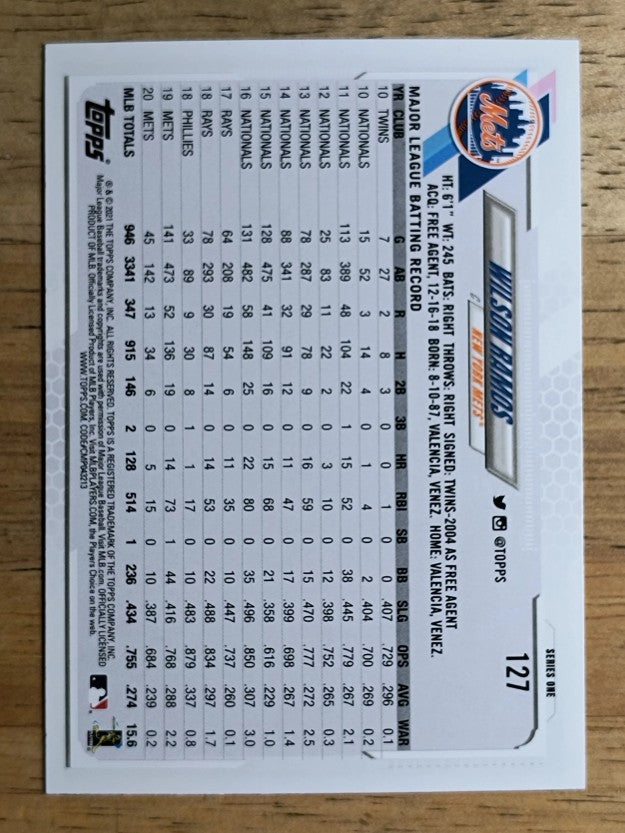 2021 Topps #127 Wilson Ramos