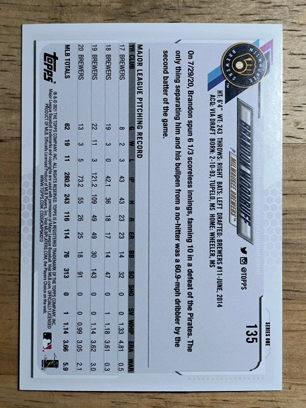 2021 Topps #135 Brandon Woodruff