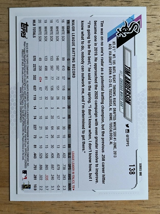 2021 Topps #138 Tim Anderson