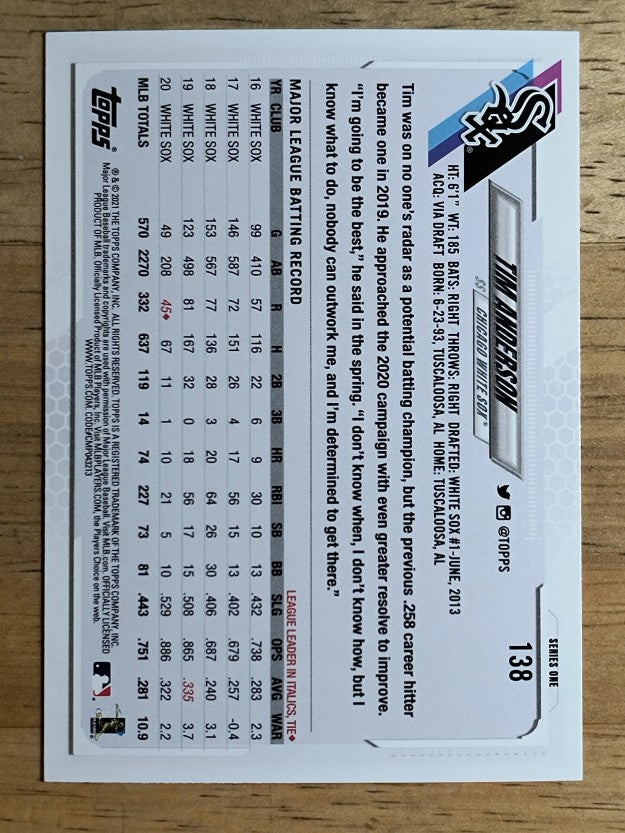 2021 Topps #138 Tim Anderson