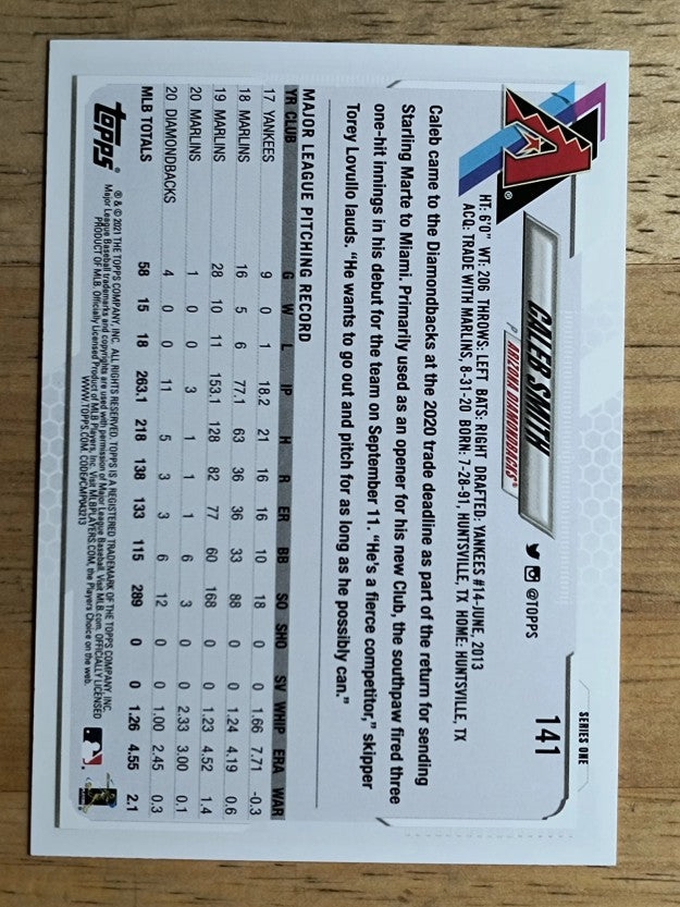 2021 Topps #141 Caleb Smith