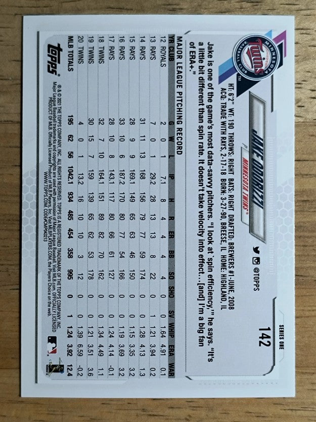 2021 Topps #142 Jake Odorizzi