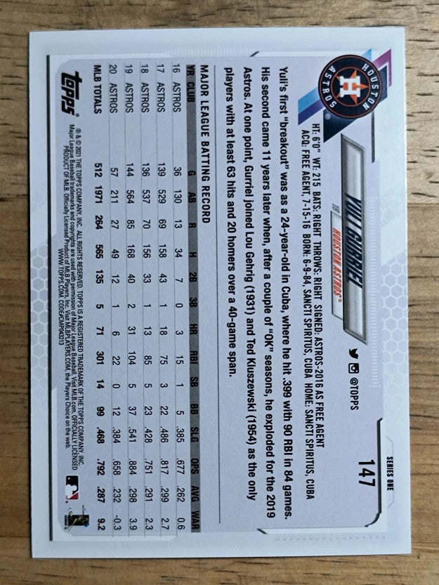 2021 Topps #147 Yuli Gurriel